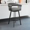 Armen Living Bronson 25" Counter Height Swivel Bar Stool in Black Finish and Gray Faux Leather 721535761883 - alternate 5